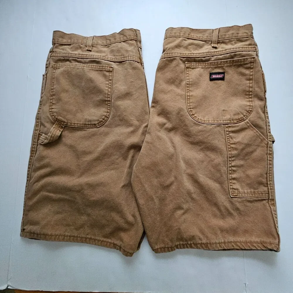 Dickies Carpenter Utility Shorts Mens 42 Brown Relaxed Fit Denim 11